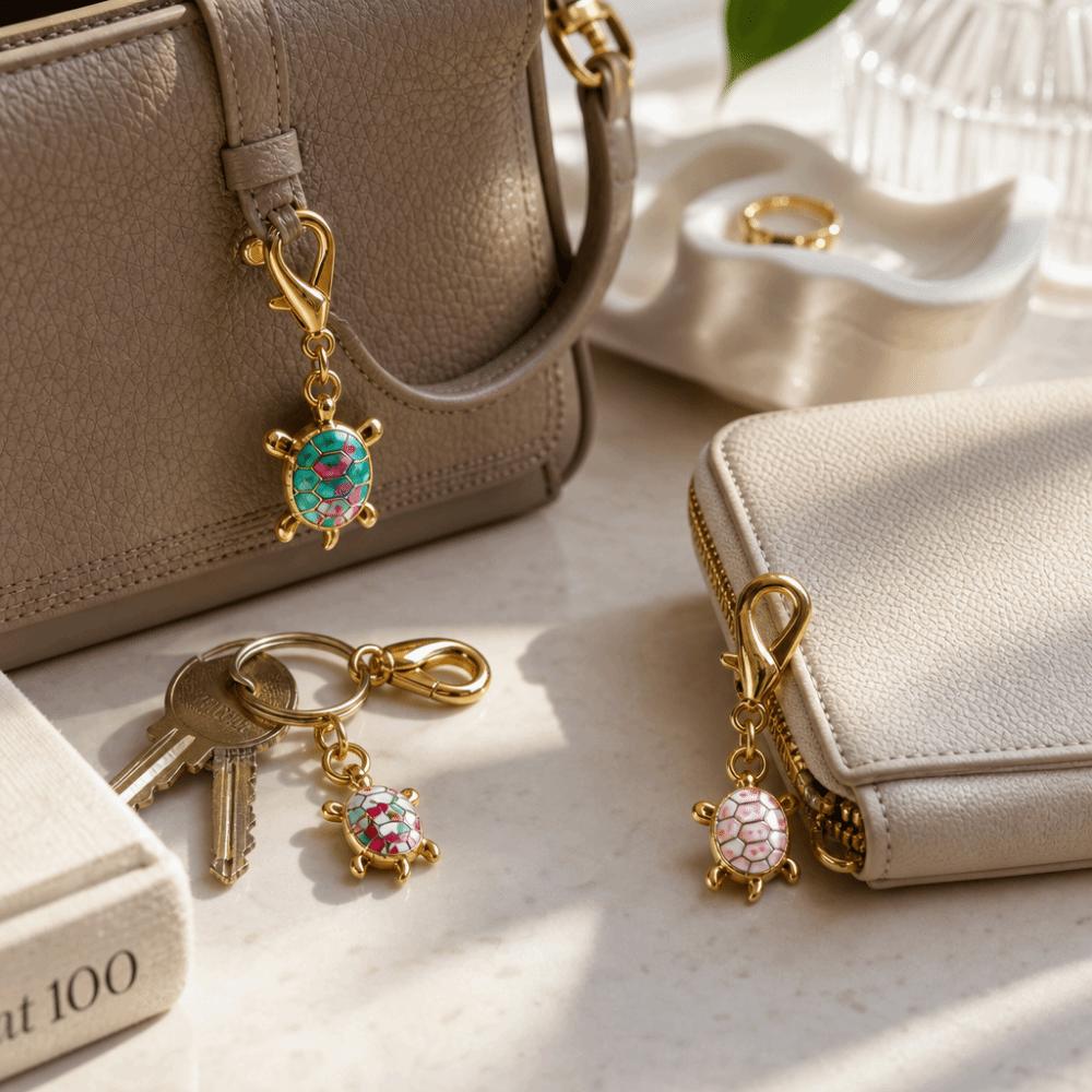 10/12pcs DIY Charms Turtle Key Chain Metal Mini Tortoise Pendant Tortoise Keychains  Small Gifts