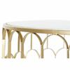 Table D'appoint En Marbre Et Fer - Blanc - 87 X 87 X 51.5 Cm