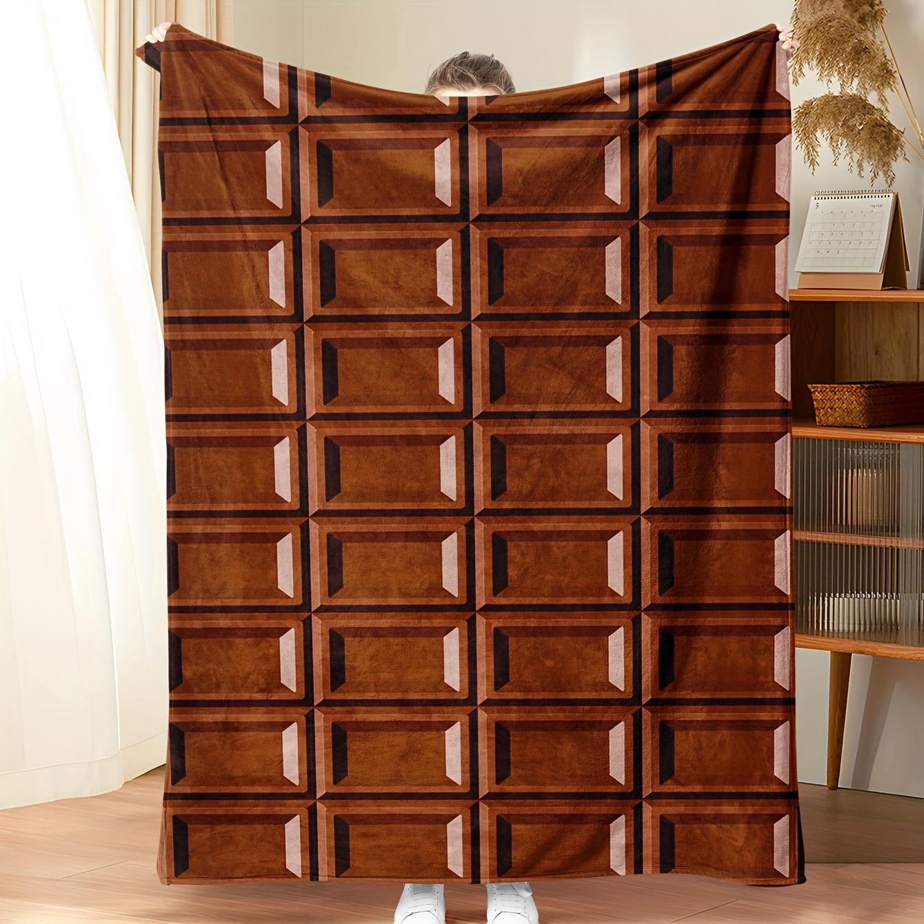 

Chocolatecolored pattern Flannel printed blanket suitable for all seasons suitable for living room office sofa and travel 75x100cm