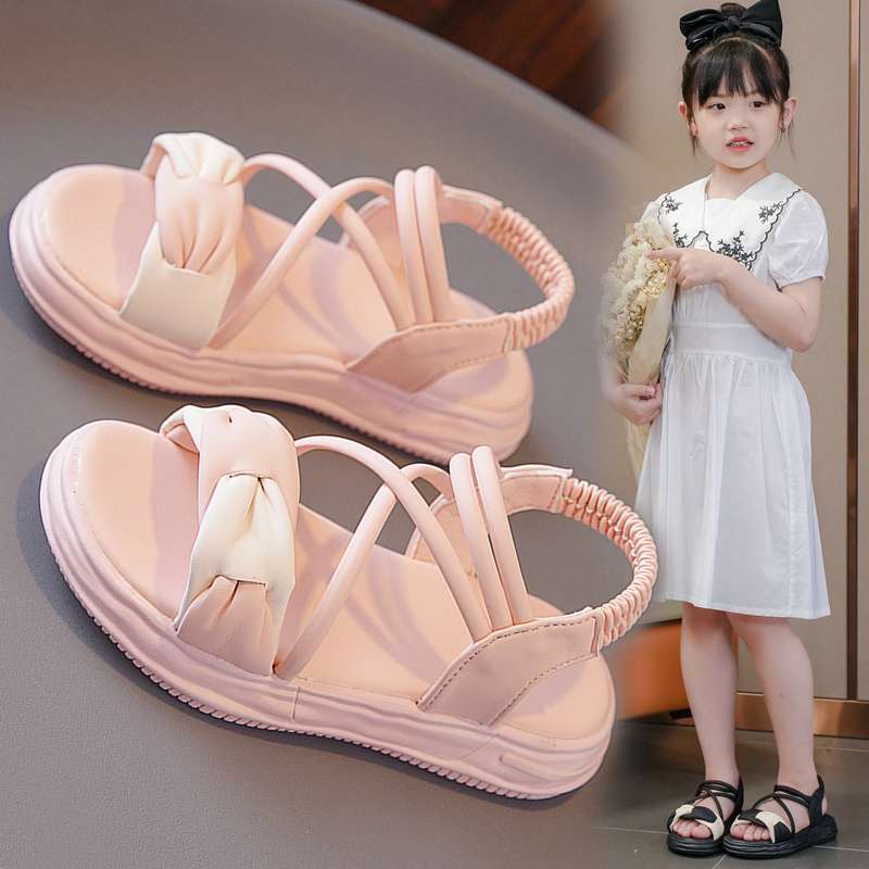 Girls sandals summer 2025 new sports wear princess shoes medium and large children soft sole primary school children beach shoes