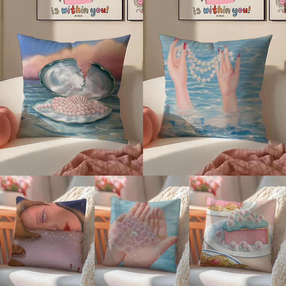 Creative Polish Art MMonika Marchewka Cushion Cover Pillowcase Short Plush Invisible zipper Room Sofa Cushion Cover