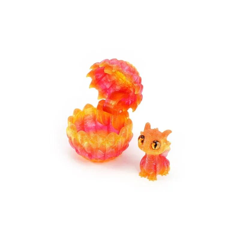 Magic Hatching Dragon Eggs Set - 3D Printed Figurine Cracked Eggs with Baby Dragons Inside, Fantasy Collection & Party Gift