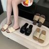 Flat-bottomed Vacation Beach Slippers Women's Outer Wear 2025 Summer New One-word Sandals Vacation Fairy Wind Korean Slippers