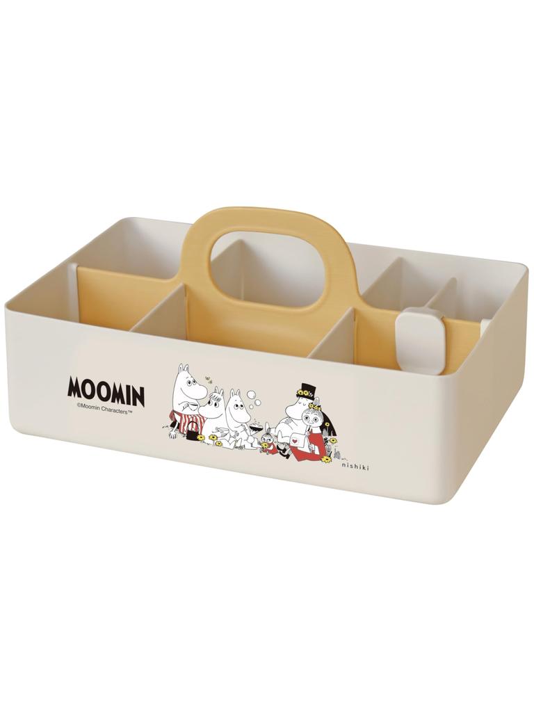 Nishiki Kasei Storage Moomin 28 X X Made In Perfect for and Candy Case, Design, Beige, Approx. 18.5 13.5 Cm, Japan, Storage, Makeup,