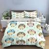 Cute Owl Pattern in Pastel Tones Bedding Duvet Cover Set  (1*Duvet Cover 2*Pillowcases, without duvet insert)