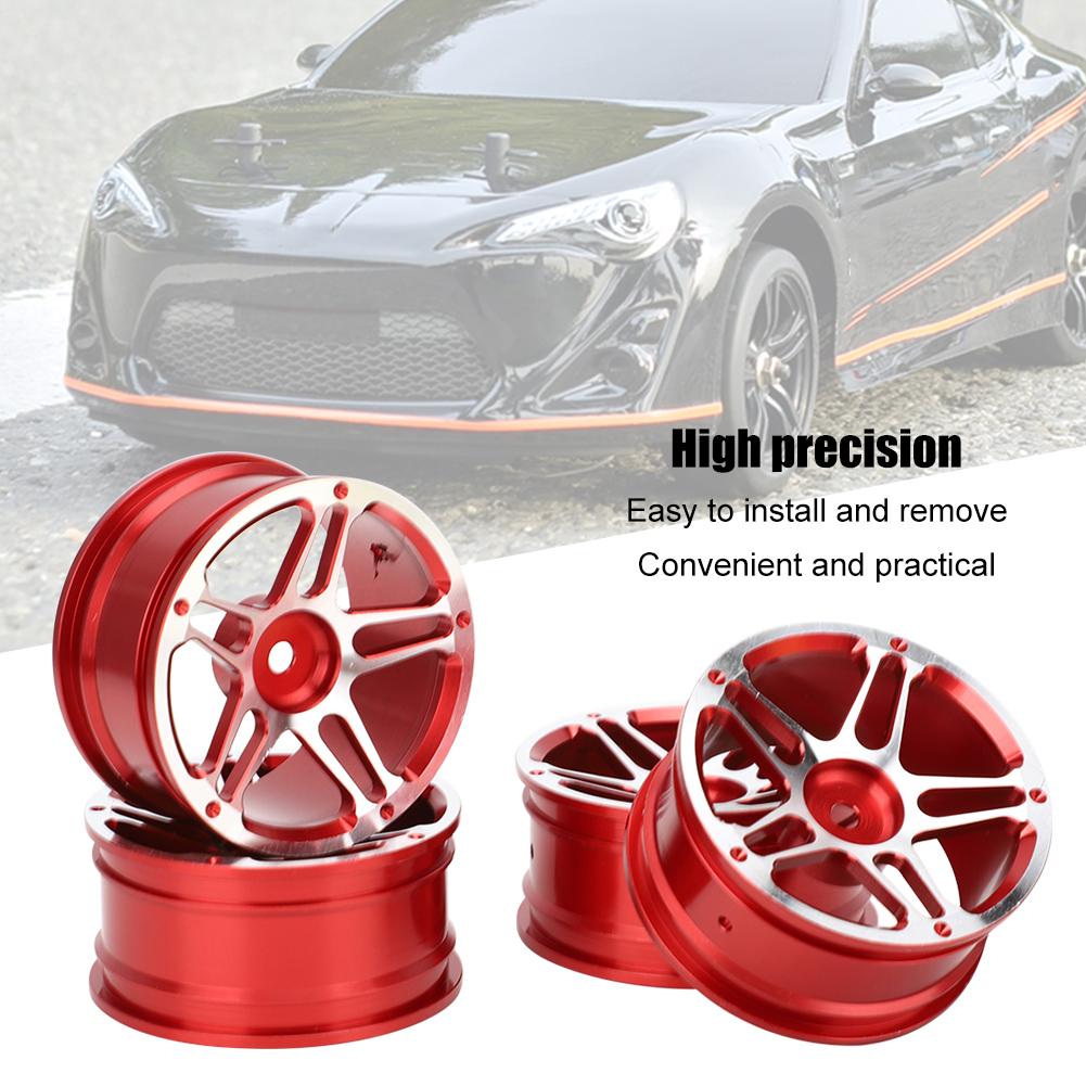 4PCS 1.9inch Aluminium Alloy Metal Wheel Hubs for 1:10 Remote Control RC Climbing Drifting CarRed