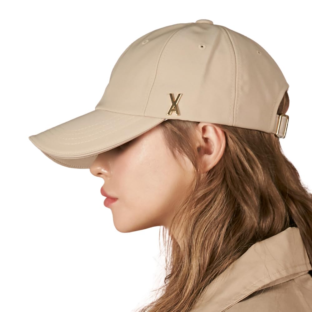 Gold Stud Over Fit Ball Cap Beige [VARZAR]