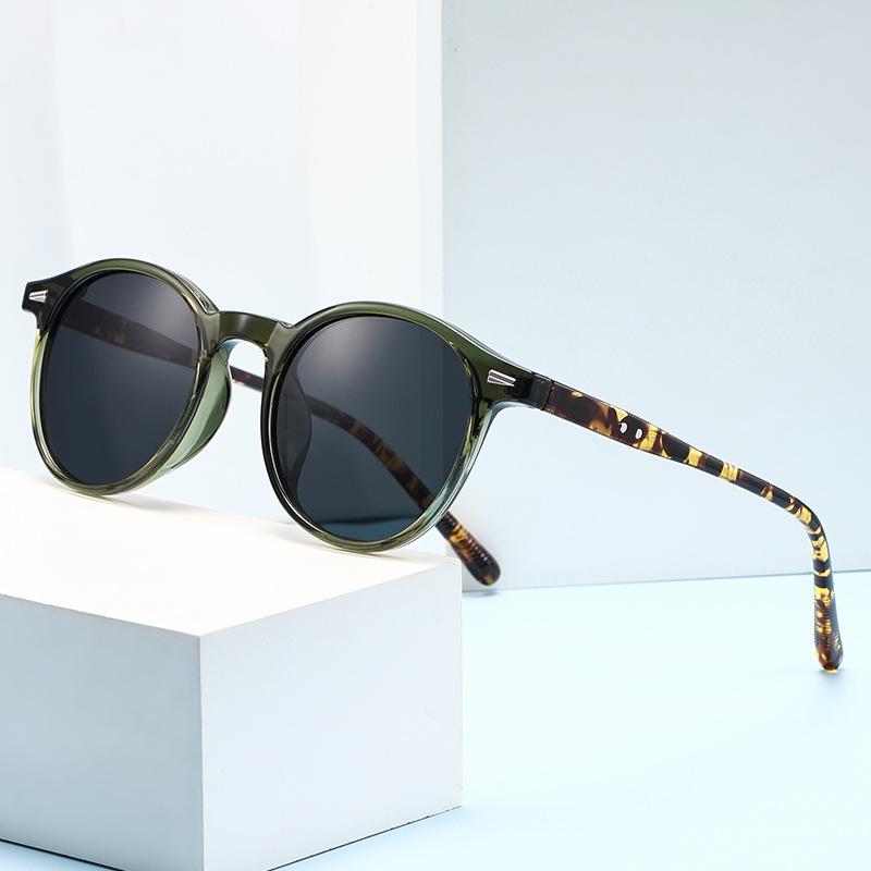 Unisex Small Round Celebrity Style Sunglasses with UV Protection for Outdoor Driving