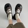 Fashion Round Toe HOOk&LOOP Mary Janes Women Shoes Non-Slip Thick Bottom Ladies Shoes Retro Height Increasing Casual