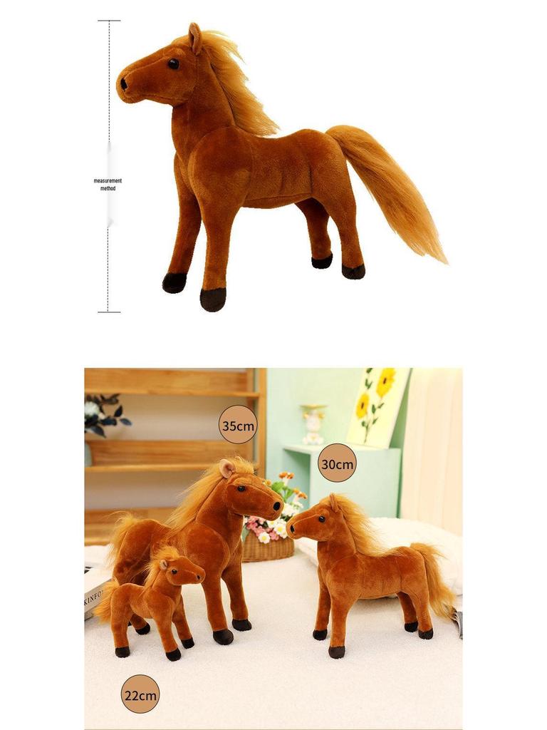 Little Pony Black Horse Plush Toy - Cloth Doll Gift & Home Ornament