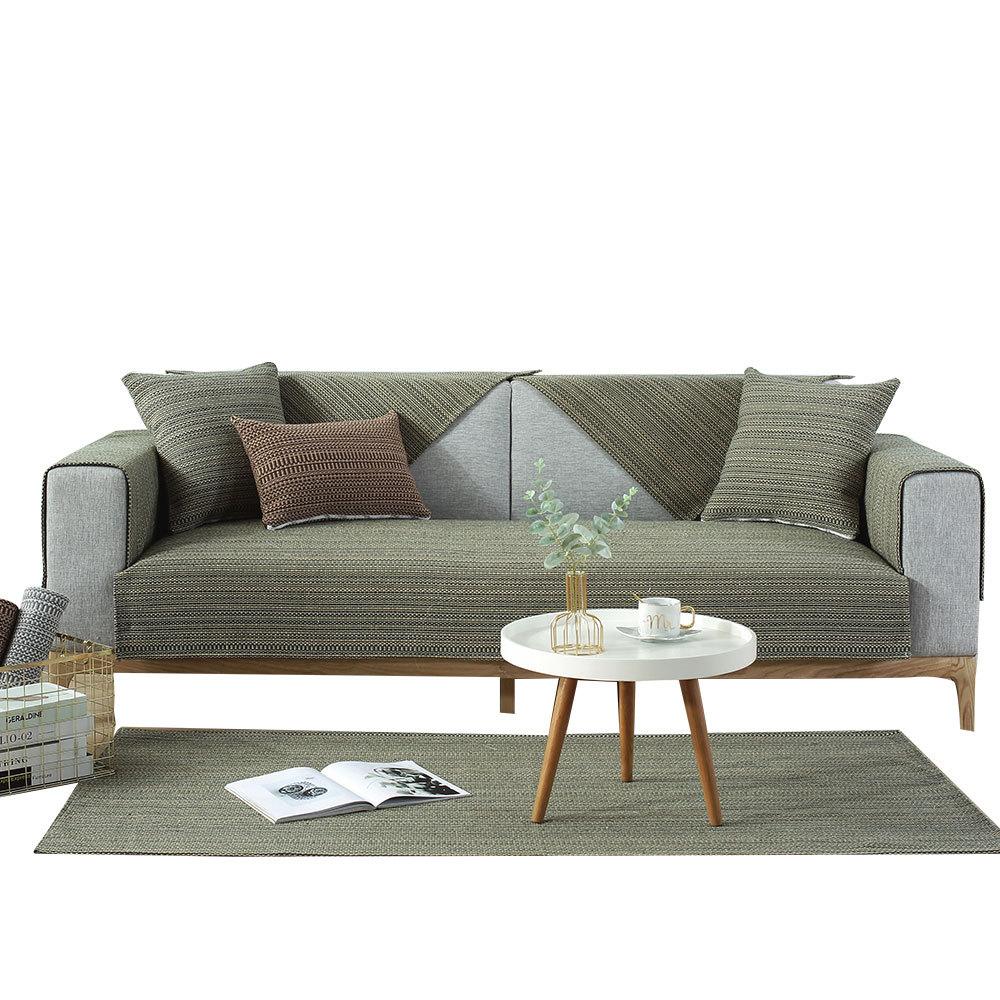Thick High-Grade Cotton Linen Old Coarse Cloth Sofa Cushion Linen Woven Non-Slip Leather Sofa Seat Cover Cover