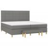 3137182 vidaXL Lit à sommier tapissier avec matelas Gris foncé 200x200cm Tissu