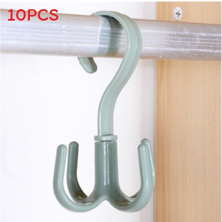 Modern Plastic Multifunction Closet Hook With Rotating Claws For Home Storage