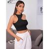 Solid Color round Neck Neck Sleeveless Top Pure Color round Neck Slim Fit Sleeveless Top Women
