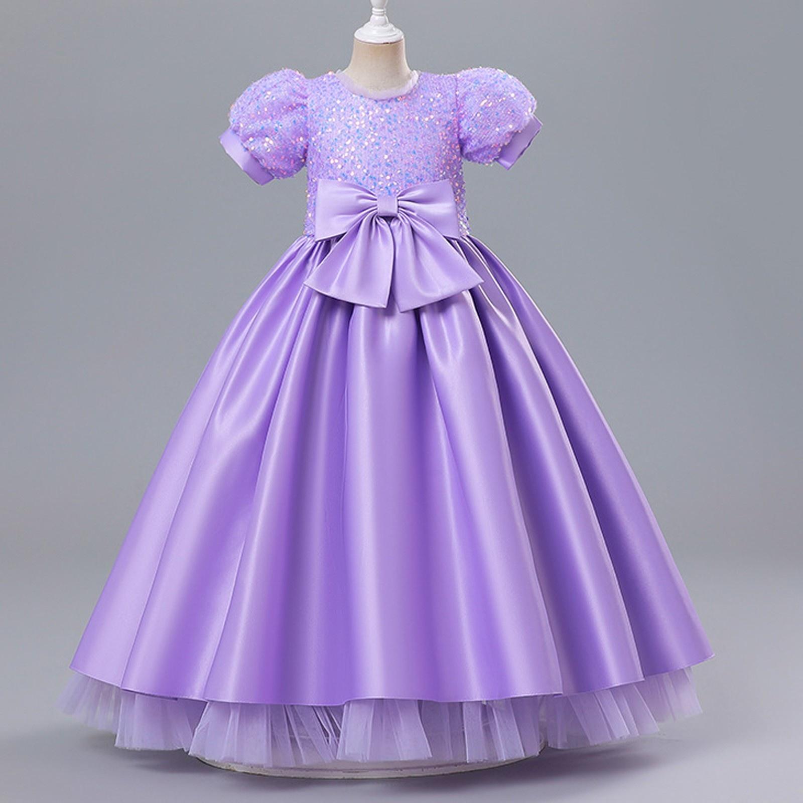 

Платье принцессы для девочек для выступления 100 фиолетовый