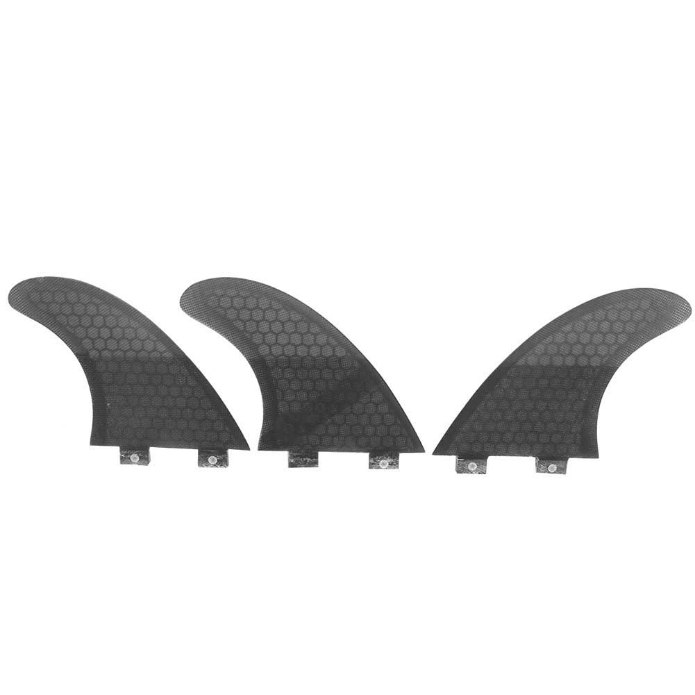 3PCS  Set Glass Fiber Surfboard G3 G5 Fins Surfing Stand Up Paddle Fin Thruster (Black)