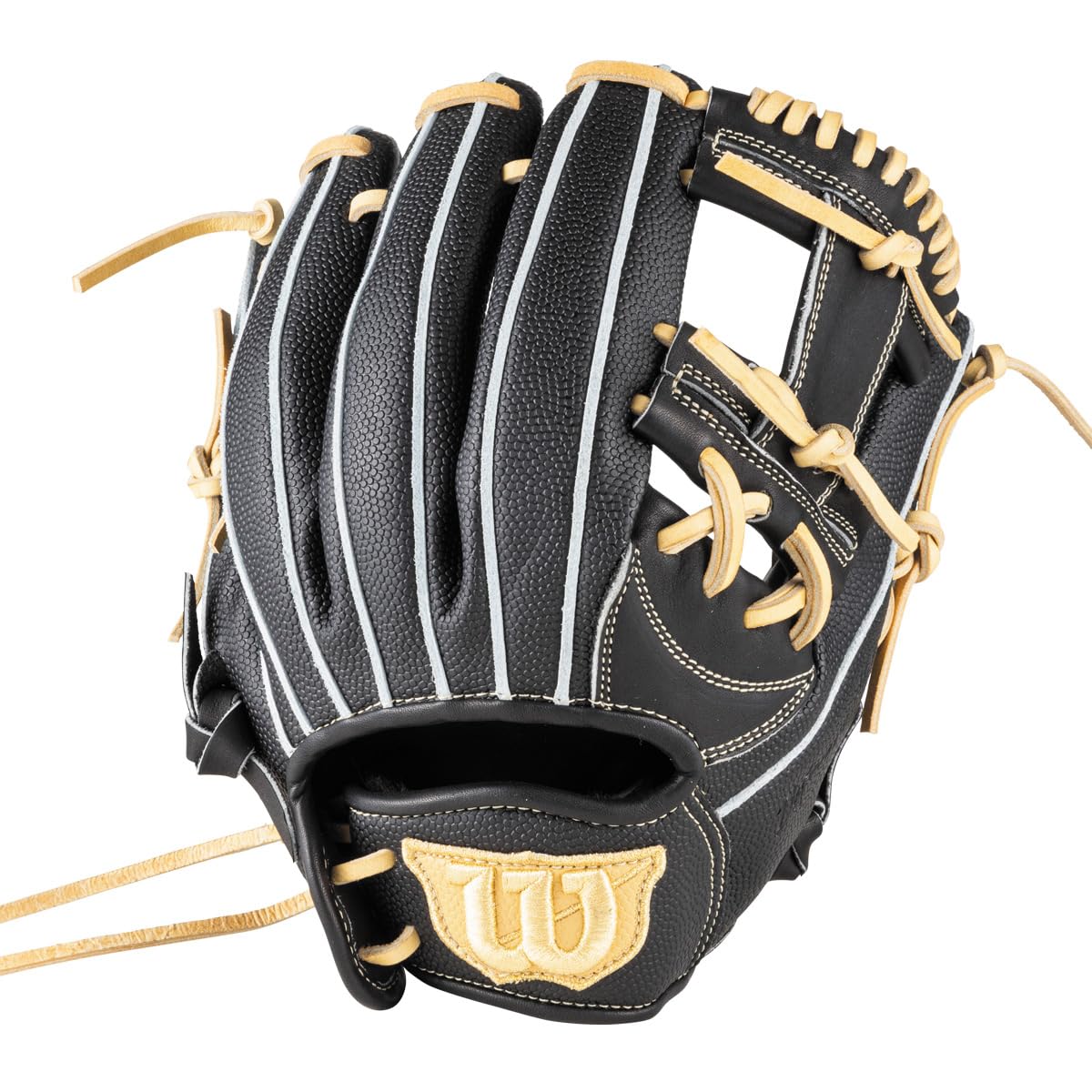 

Wilson DUAL Baseball Glove for Black SS with Thumb Two Pinky Arch and Adjustable Band D-MAX Jr. Infielders, (WBW102498), Pad, Fingers, Fit,