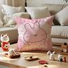 Asamimichaan Asleep Cute Asamimi Cushion Cover Silky Short Plush With Invisible Zipper Dustproof Sofa Pillow Case For Home Decor