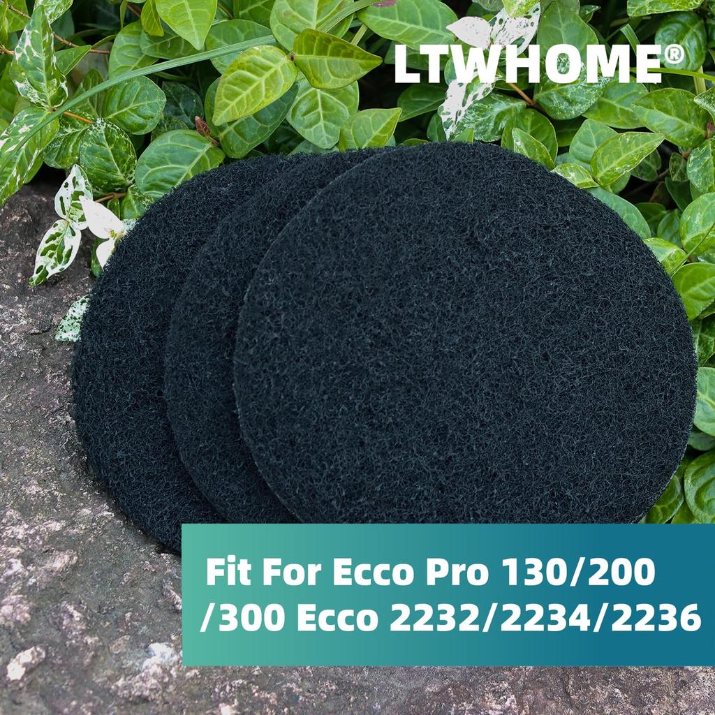 LTWHOME Activated Carbon Filter Pads for Tropical Fish Aquariums, Compatible with Eheim Eco Comfort 2232/2234/2236, 12 Pads