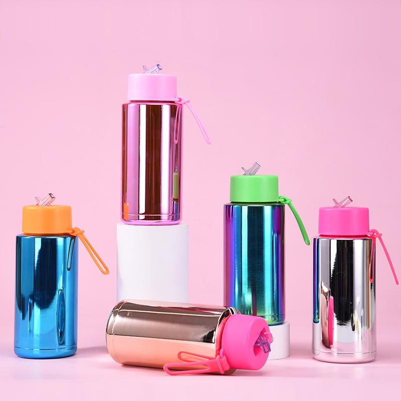 1L Large Capacity Stainless Steel Travel Water Bottle With Straw Lid Portable Outdoor Sports Insulated Cup