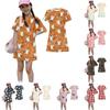 Girls Loose Fit Short Sleeve Dress Kids Round Neck Lightweight Summer Animal Print Casual Dress for Children