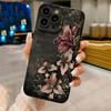 Gothic Floral Art Print Phone Case for iPhone 17 16 15 14 13 12 11 Series Pro Max Plus Double Layer Protection
