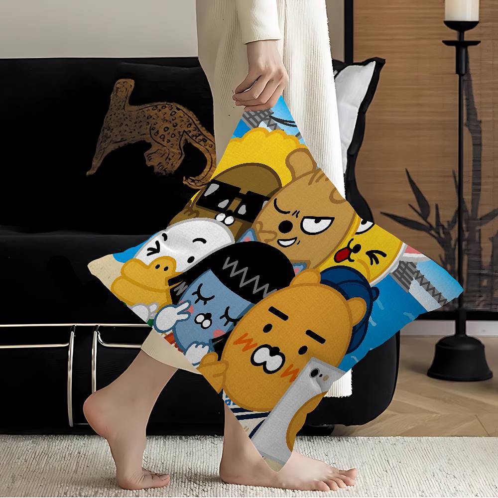 K-KAKAOS FRIENDS Cartoon Maple Design Cushion Cover Happy Autumn Harvest Decor Holiday Decorati Pillow Cover