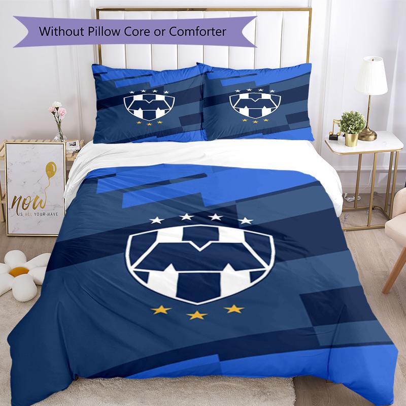 Monter-rey Football Crest Art Printed Pattern Duvet Cover Set – includes 1 duvet cover and 2 matching pillowcases Bedroom decor Christmas gifts