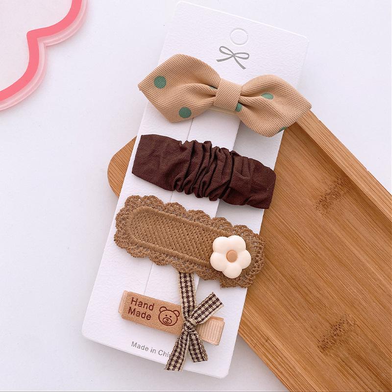 Autumn Coffee Color Cartoon Princess Hairpins Children Girl Kid Baby Hair Clip Barrettes Accessories Hairclip Headwear Headdress