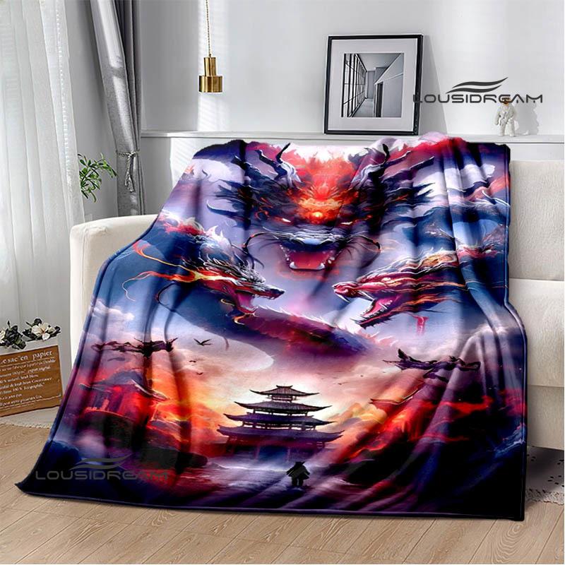 3D Retro dragon Printed blanket Flannel Warm blankets Soft and comfortable blanket bed linings cubre cama Birthday Gift