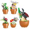 Insect Flower Pot Building Blocks Plastic Flowers Micro Blocks Potted Plant Home Decor Mother's Day New Year Gifts