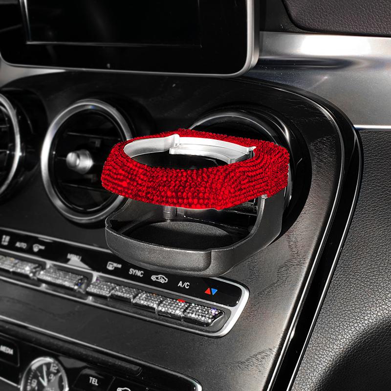 Rhinestone Car Cup Holder Universal Crystal Diamond Beverage Mount Stand Auto Outlet Air Vent Cup Holder Rack Car
