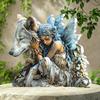 Fairy Spirit & Guardian Wolf Acrylic Figurine 7in 2D Color Printed Desktop Decor Rococo Style Attractive Home Exquisite Gifts