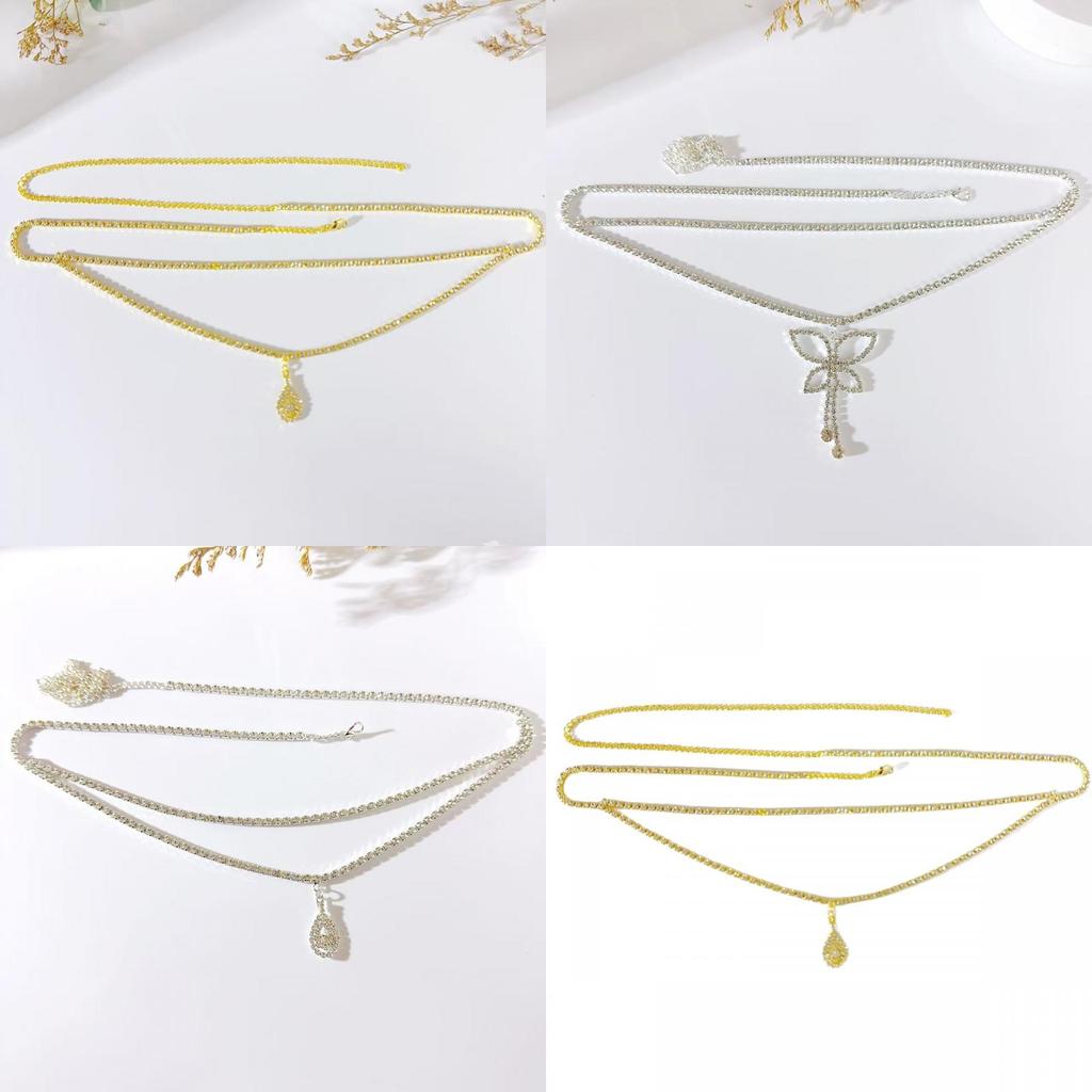 Water Dazzle Heart Waist Chain With Electroplated Finish For Nightclub And Beach Wear