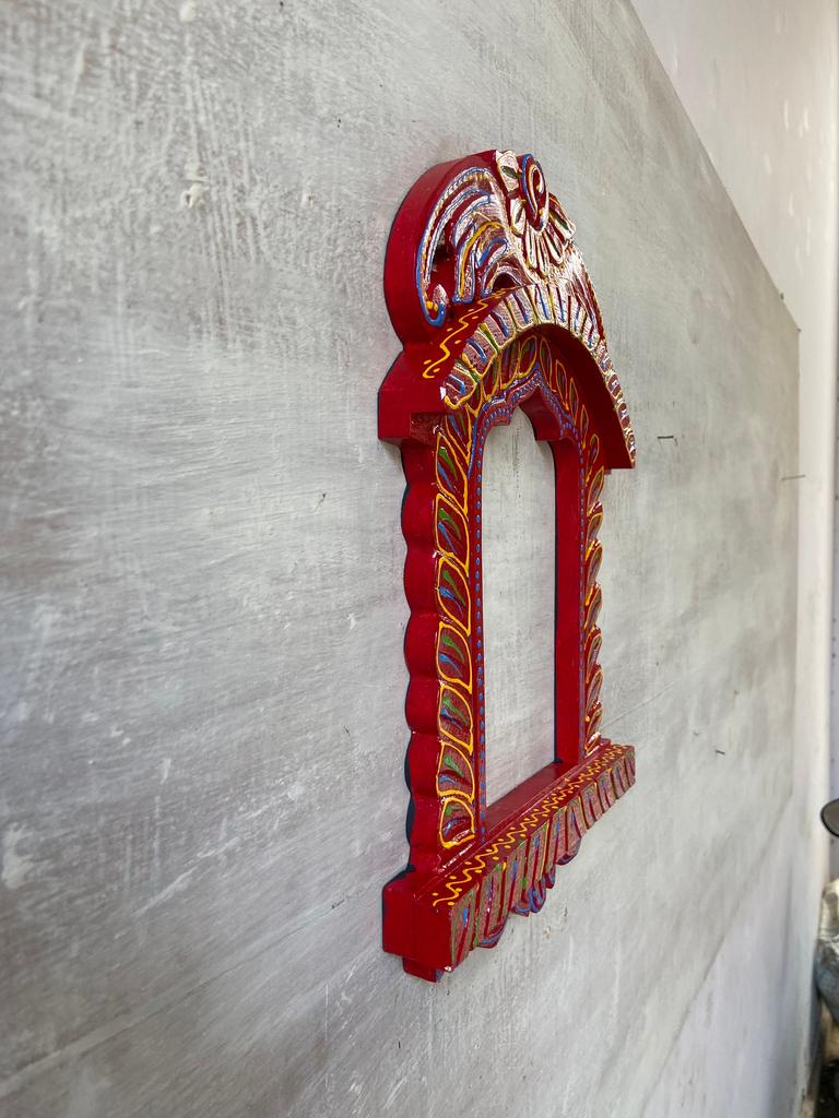 Handmade Indian Jharokha: Carved Wood Wall Decor, Vintage Art