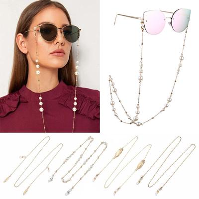 Holder Pearls Sunglasses Holder Eyeglass Chains Reading Glasses Lanyard Leaves Glasses Chains