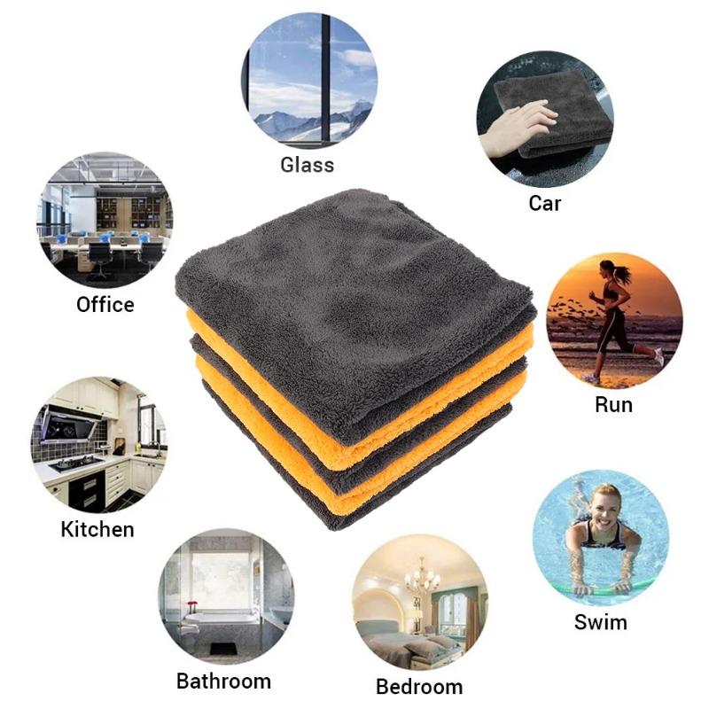 Coral Fleece Car Wash Towel Universal High Density Microfiber Cleaning Polishing Towel Car Care Home Use Cleaning Drying Cloth