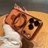 Fashion Plating Clear Phone Cases For iPhone 17 16 15 Pro Max For Magsafe Magnetic Bracket Case For iPhone 14 13 Pro Max Cover