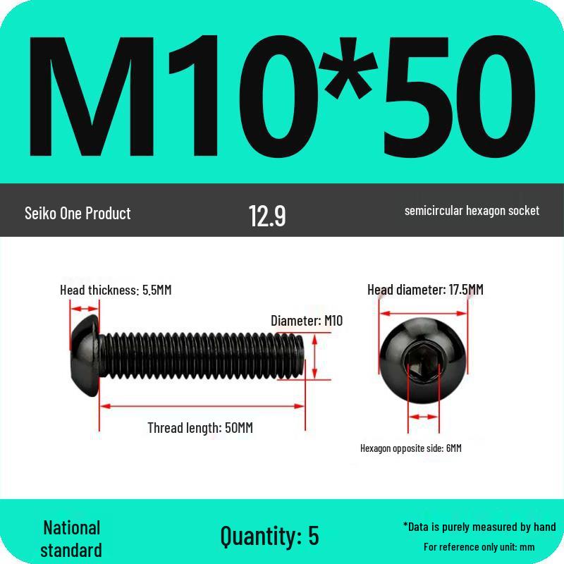 High-Strength 12.9 Pan Head Socket Cap Screws: M6, M8, M10, M12 Sizes