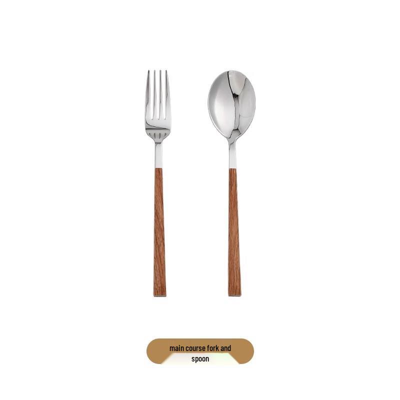 Stainless Steel Wenge Handle Dessert Cutlery Set