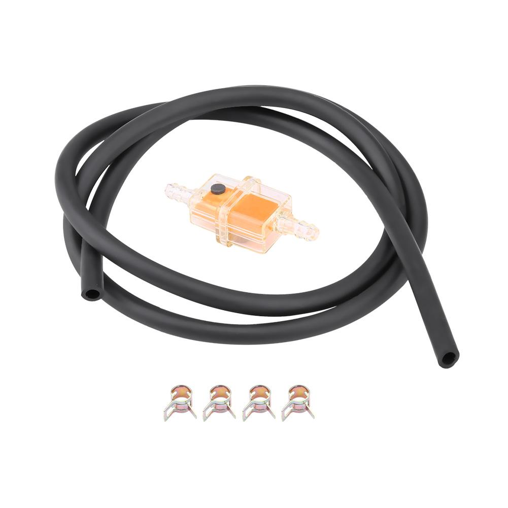 

6mm 1/4 inch Motorcycle Scooter Red Fuel Filter Fuel Hose Line Clamp Set