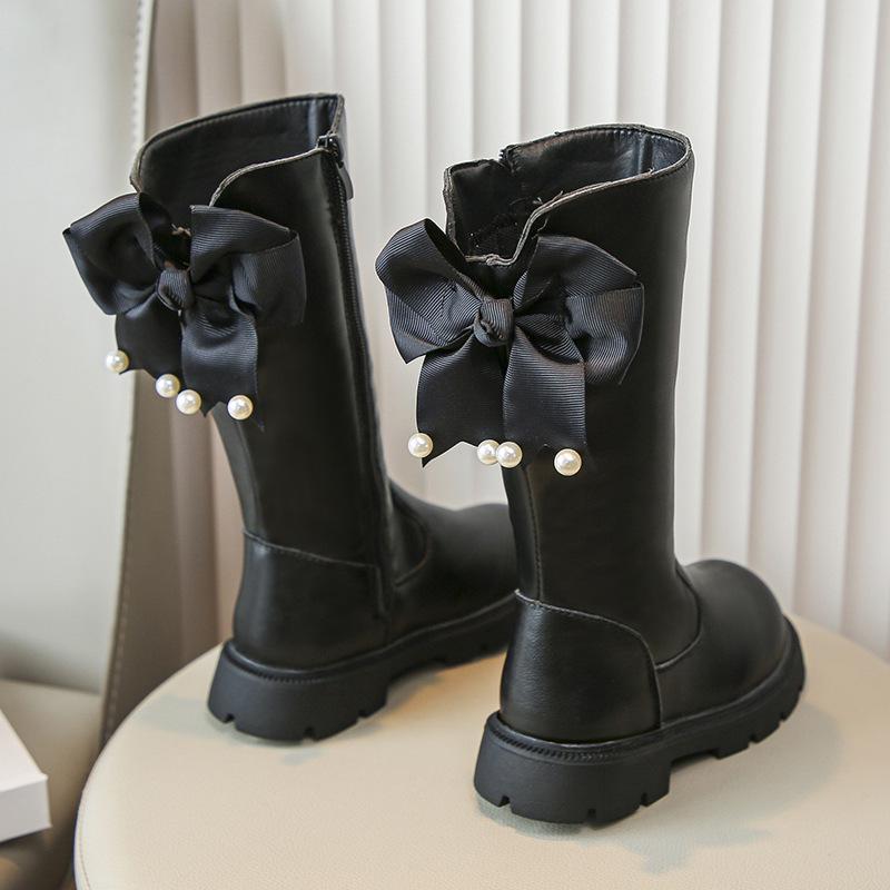 Bottes longues noires à la mode pour filles, nouveau style automne