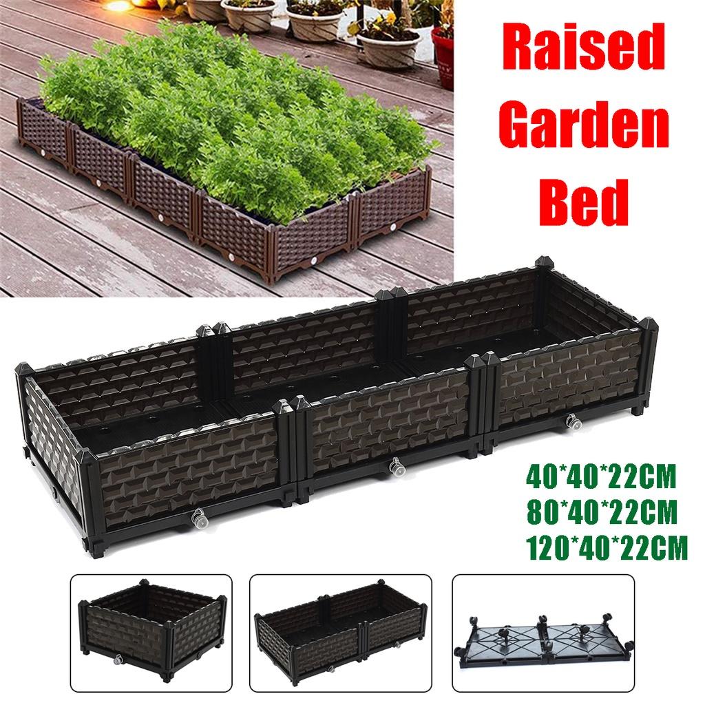 Raised Planter Grow Box Rectangular Flowerpot Elevated Garden Bed Garden Pots & Planters Vegetables Flowers Plants Grow Elevated
