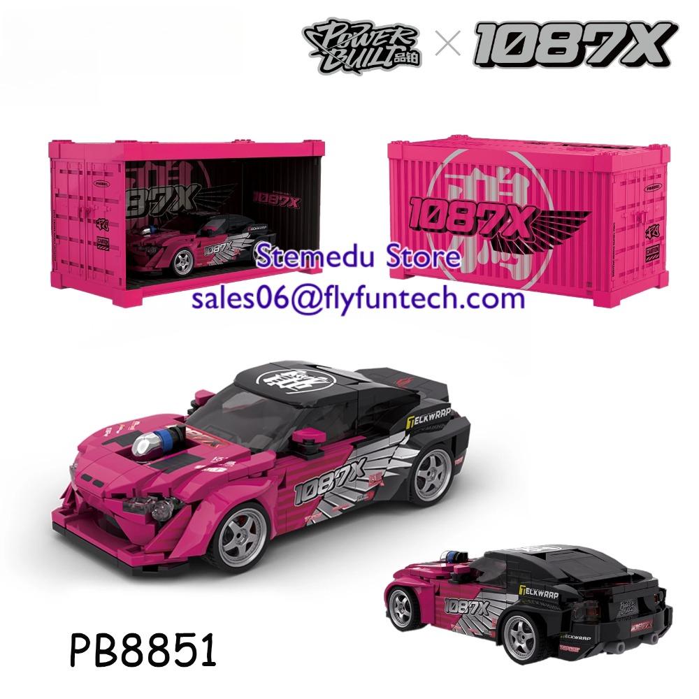 MOC PB8801-8849 Technischer Speed Champion MX5 Rennwagen Modell Wohnmobil Container Baustein Ziegelstein Montage Spielzeug Kinder Weihnachtsgeschenk