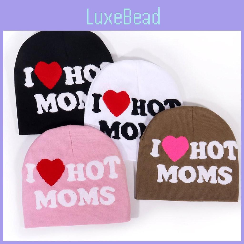 Hot I Moms Letter Pattern Knit Hat For Winter Outdoor Warm Cap Gift Fashion