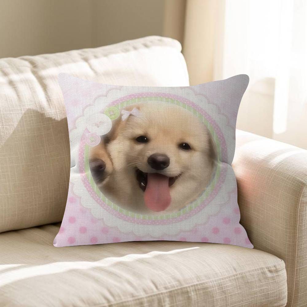 Cute Dreamy Pink Blue Puppy Animals Pillow Cushion Cover Pillowcase Living Room Sofa Home Decor Customized