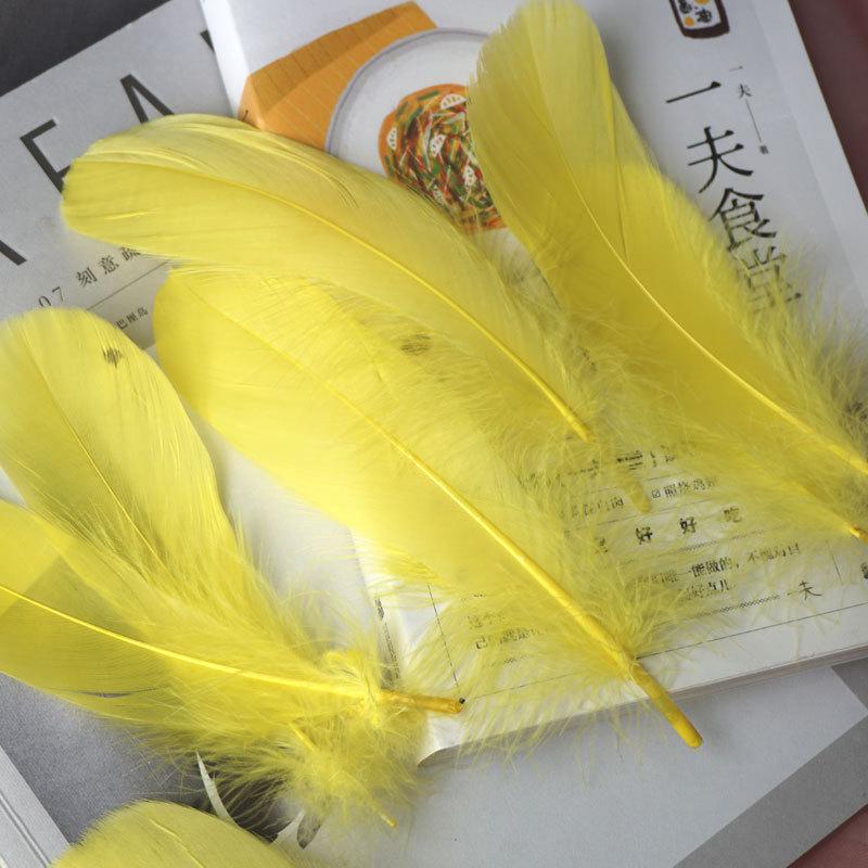 50Pcs Goose Feather Soft Big Floating Diy Sunflower Wall Decoration Dream Catcher Wing Decoration Handmade Material Colored Cat Stick Feather