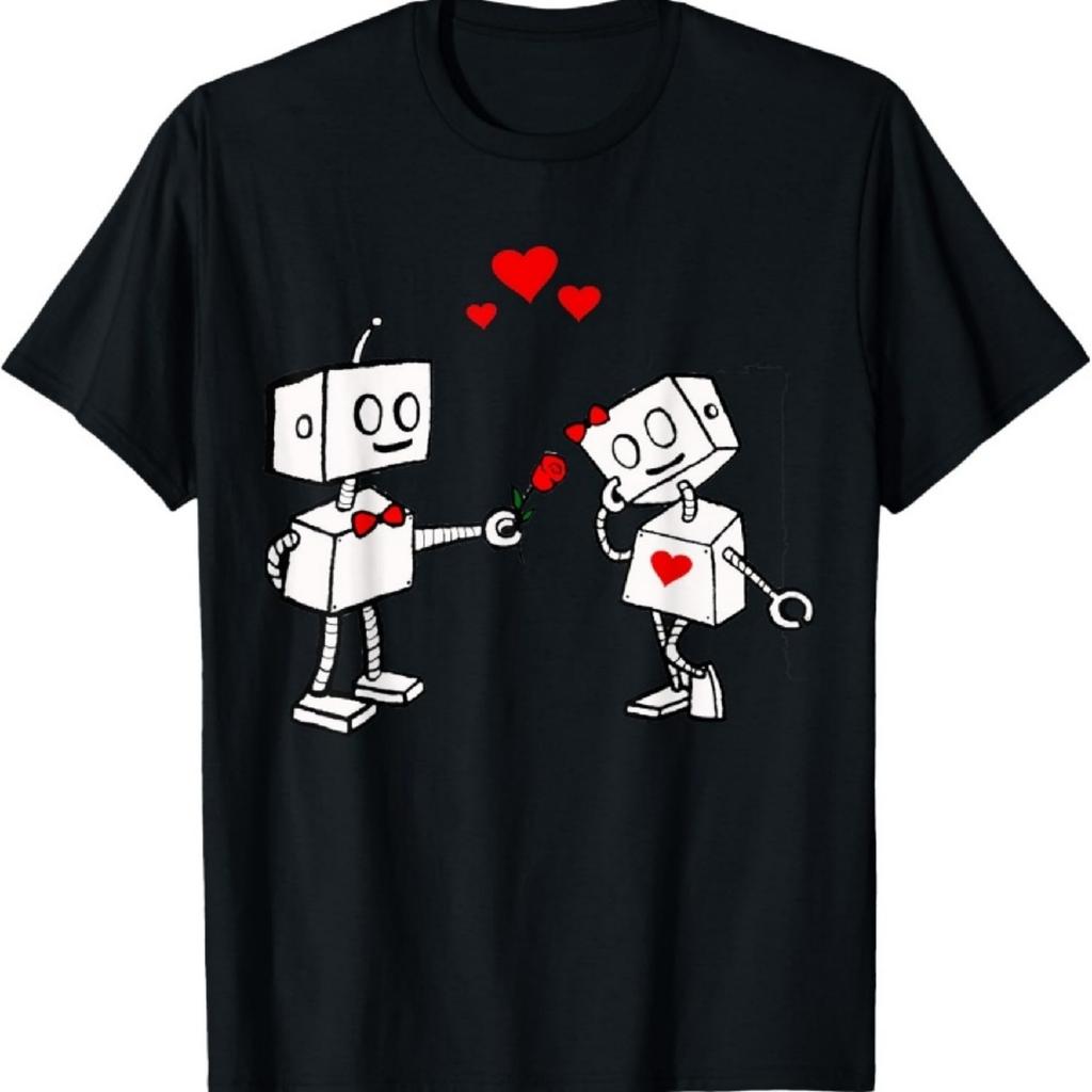 Valentinstag Roboter Paar Liebesgeschichte T-Shirt