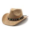 Ethnic Style Western Denim Big Edge Top Hat Neutral Suede Jazz Hat