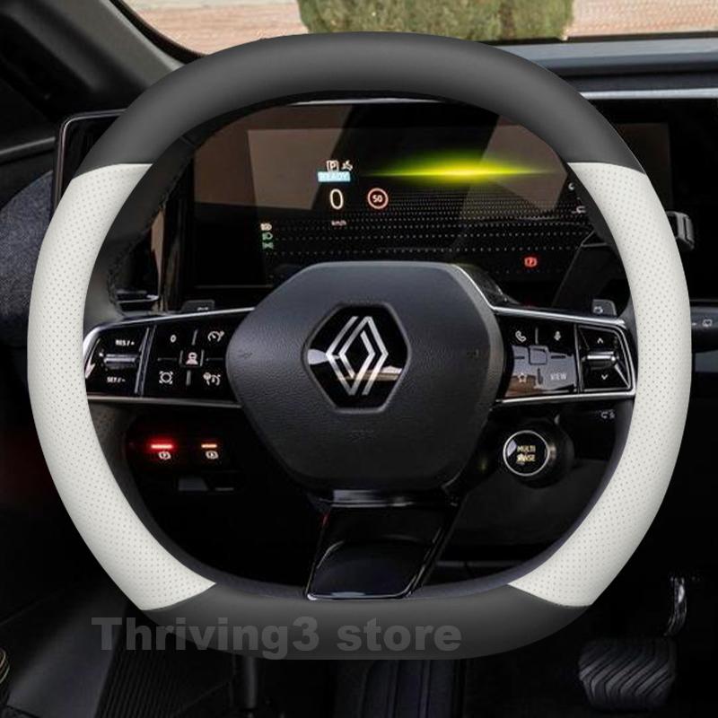 DAPO3 Leather Car Steering Wheel Cover For Renault Austral E-tech Hybrid 2022-2026 Auto Steering Wheel Renault Austral Accessories